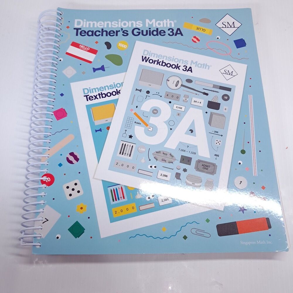NEW Singapore Dimensions Math teacher's guide 3A 3 A homeschool school book